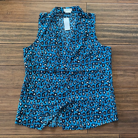 NWT Animal Print V-Neck Blouse Tank Top - Picture 2 of 12